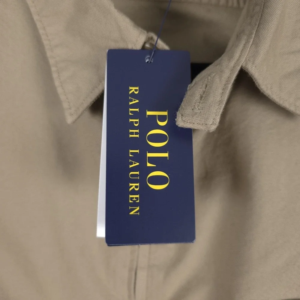 Polo Ralph Lauren Garment-Dyed Oxford Overshirt Mens 2XB Surrey Tan Full Zip New